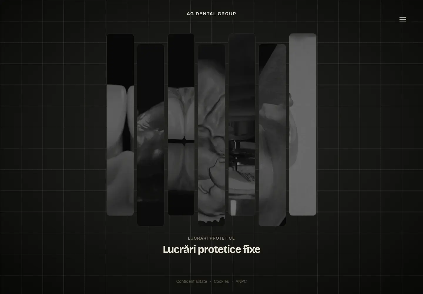 Screenshot desktop al website-ului AG Dental Group.